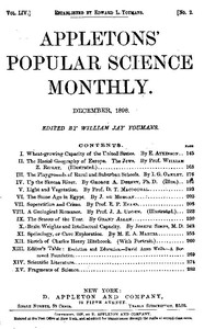 Cover image for Appletons' Popular Science Monthly, December 1898 Volume LIV, No. 2, December 1898