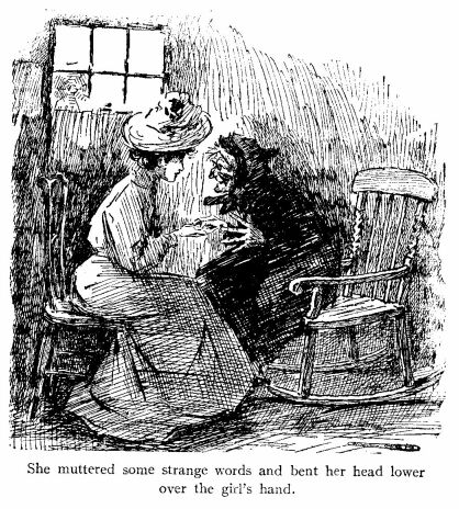 'She Muttered Some Strange Words and Bent Her Head Lower
Over the Girl's Hand.'
