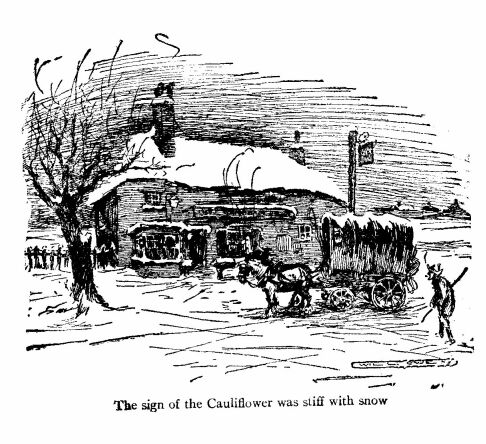 'The Sign of the Cauliflower Was Stiff With Snow.'
