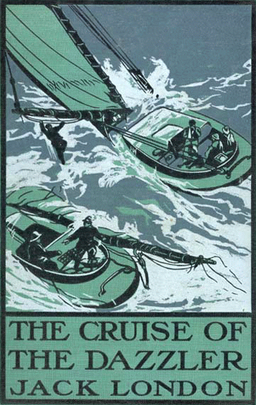 Cover of book; Two ships on choppy water with a man hanging from a mainsail.