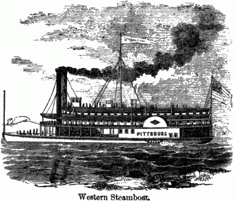 Western Steamboat. Steamship Pittsburg under way.
