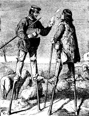  FIG. 21.&mdash;DELIVERING LETTERS IN LANDES DEPARTMENT,