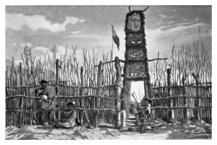 CARVED GATEWAY OF MAORI VILLAGE
