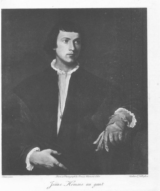 Jeune Homme au gant. Walter L. Colls. ph. sc. From a Photograph by Bra&uuml;n Clement & Cie.