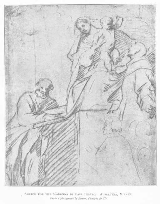 Sketch for the Madonna di Casa Pesaro. Albertina, Vienna. From a photograph by Braun, Cl&eacute;ment & Cie.