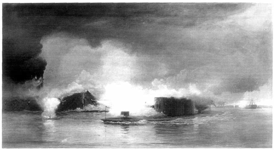 The Fight Between The Monitor And The Merrimac.