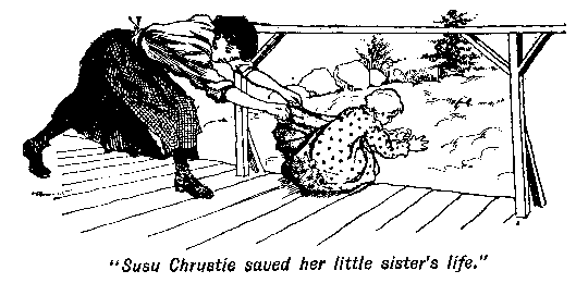 [Illustration: "<i>Susy Chrystie saved her little sister's life</i>."]