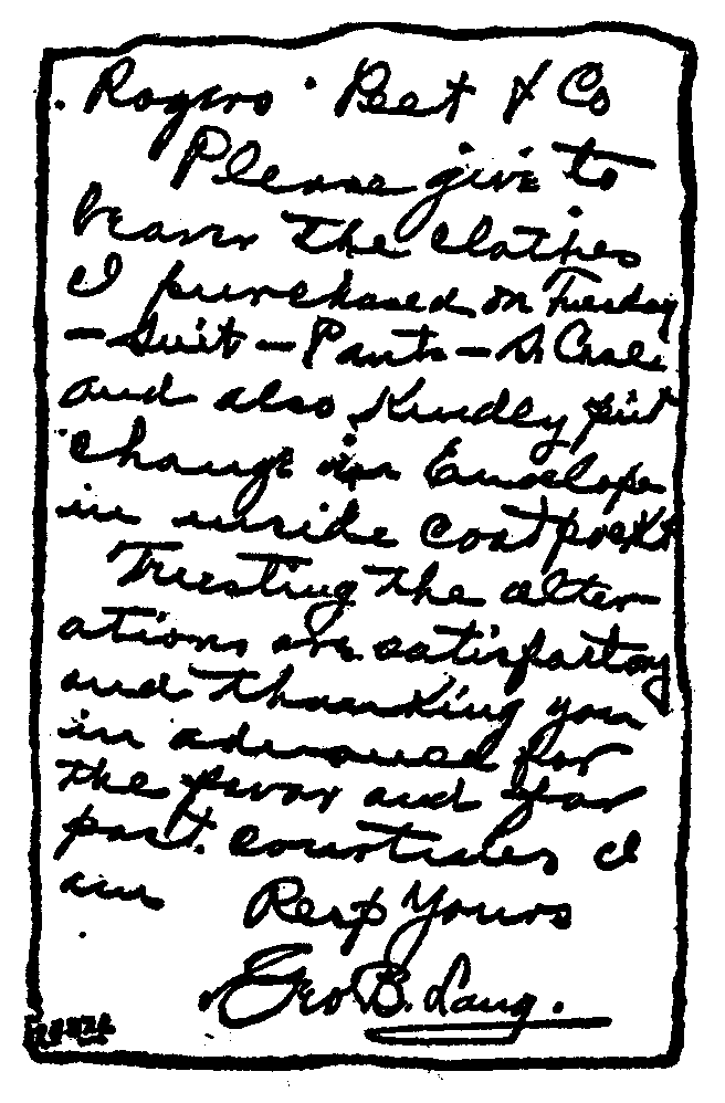 FIG. 2.&mdash;Parker's order on Rogers, Peet & Company, in the
name of Lang.