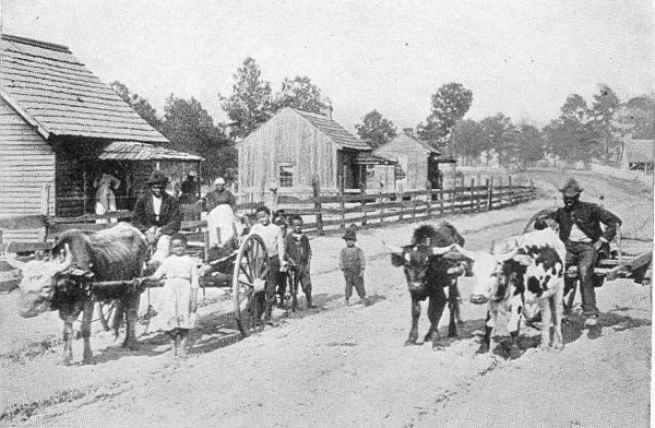 IN AN ALL-NEGRO TOWN. Residents of Bullertown on the day
that the census was taken. (Brown Bros.)