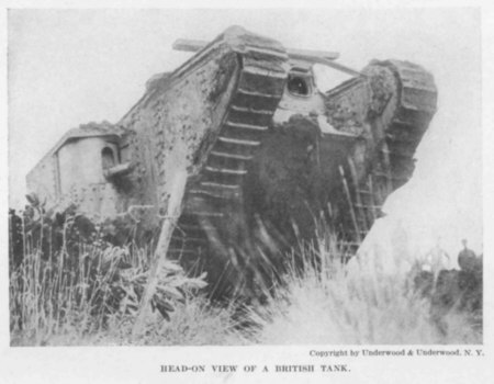 Head-on View of a British Tank