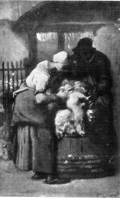 THE SHEEP-SHEARERS. FROM A PAINTING BY JEAN FRAN&Ccedil;OIS MILLET.