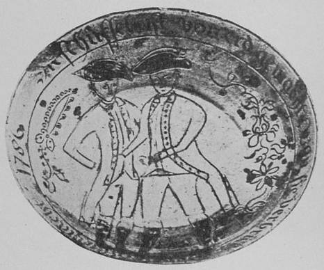 SGRAFFITO PLATE Manufactured by One of the Oldest
Pennsylvania German Potterers in 1786
