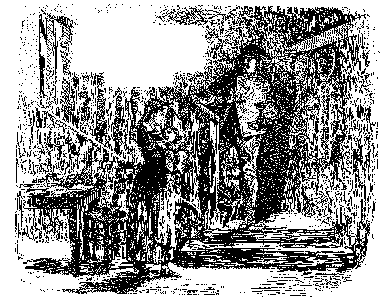 Adriaan Damhout greep de lamp en lichtte zwijgend zijne vrouw. Adriaan Damhout greep de lamp en lichtte zwijgend zijne vrouw.