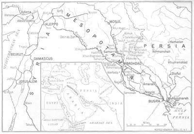 Map of Mesopotamia showing region of the fighting