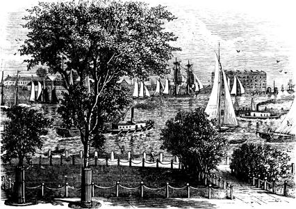 Governor's Island and the Battery in 1850