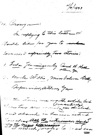 First page of Autograph Memorandum