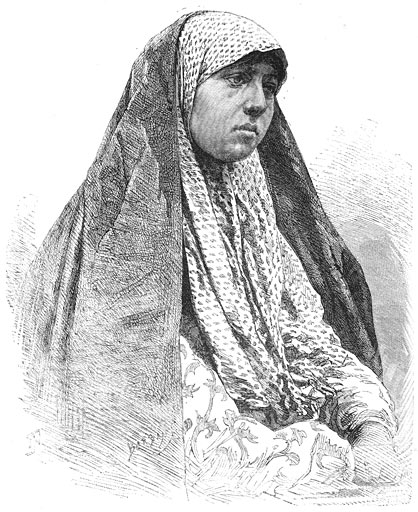 Vrouw uit de volksklasse in Perzië.