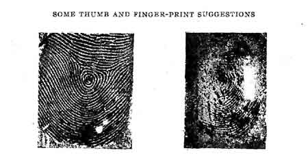 Two enlarged finger-prints.
