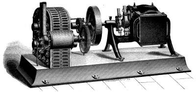  Fig. 1.—THE HARRINGTON ROTARY ENGINE COUPLED TO A DYNAMO.