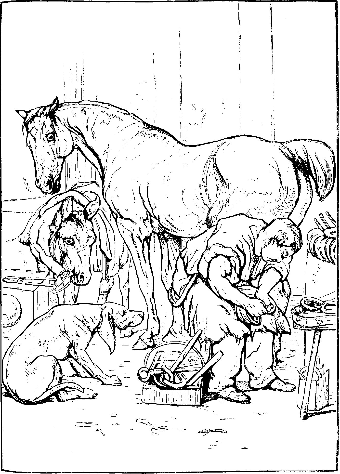 From SIR EDWIN LANDSEER'S painting. In outline by MR.
HARRISON WEIR, as a drawing lesson.