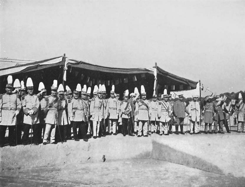 President Li Yuan-Hung and the General Staff watching the
Review.
