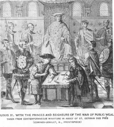 LOUIS XI, WITH THE PRINCES AND SEIGNEURS OF THE WAR OF THE PUBLIC WEAL
