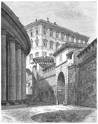 De Porta-Angelica.—Het pauselijk paleis.