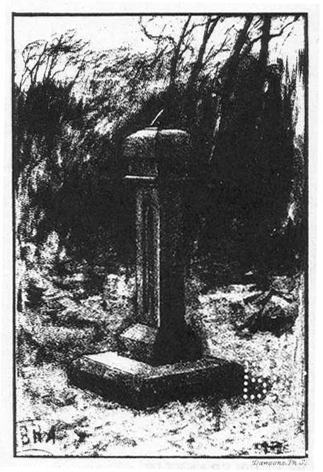 "The Dial-Stone" in the Garden, from drawing made at Abbotsford by
     George Reid, R.S.A.