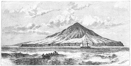Krakatau, van het zuid-oosten gezien.