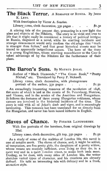 L.C. Page nd Company's Announcement of List of New Fiction, page 3