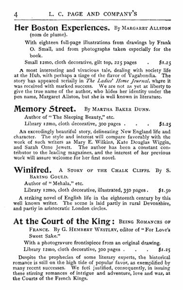 L.C. Page nd Company's Announcement of List of New Fiction, page 4