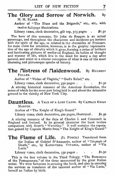 L.C. Page nd Company's Announcement of List of New Fiction, page 7