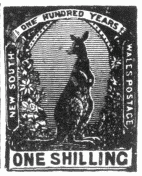 Stamp, "New South Wales", 1 shilling