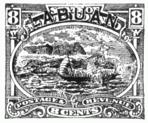 Stamp, "Labuan", 8 cents
