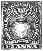 Stamp, "British East Africa", 1/2 Anna