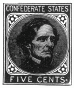 Stamp, "Confederate States", 5 cents