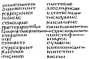 FROM THE GRÆCO-LATIN COPY OF THE ACTS, PROBABLY USED BY
BEDE