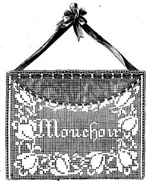 HANDKERCHIEF CASE, FOR HANGING TO THE HEAD OF A BED.