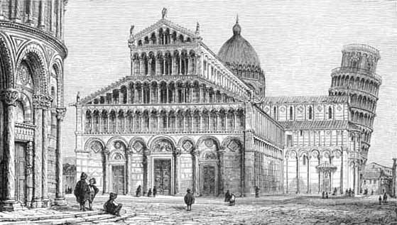 Please click to view a larger image. THE DOME OF PISA, ITALY; WITH THE FAMOUS LEANING TOWER, IN THE DISTANCE. Please click to view a larger image.