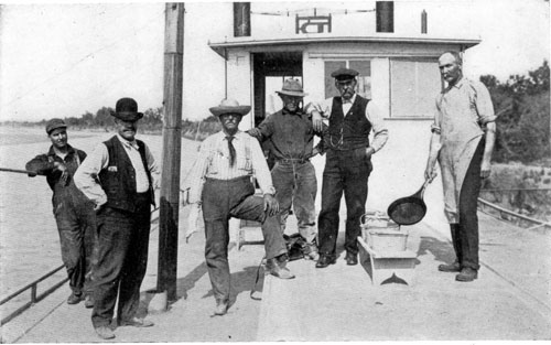 On the Hurricane Deck of the "Expansion"; Capt. Marsh
Third from the Left.