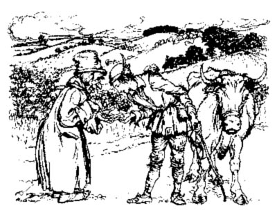 As he spoke he drew out of his pocket five beans As he spoke he drew out of his pocket five beans