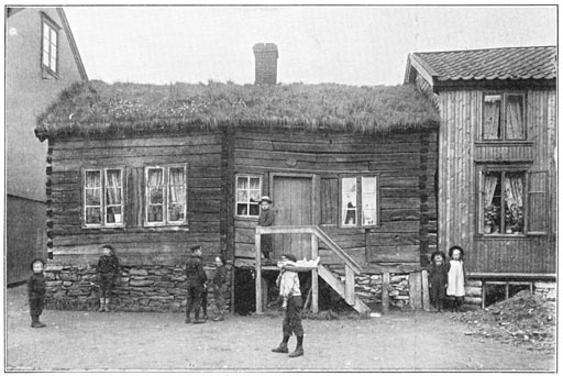 Oud houten huis in Tromsö.