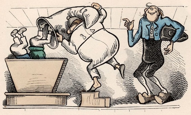 ... in den Trichter ... in den Trichter