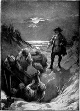 Two of the pirates went down into the hole.--p. 302.