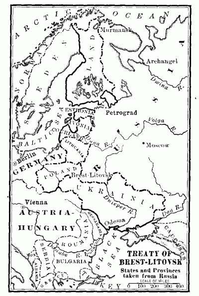 TREATY OF BREST-LITOVSK
States and Provinces taken from Russia