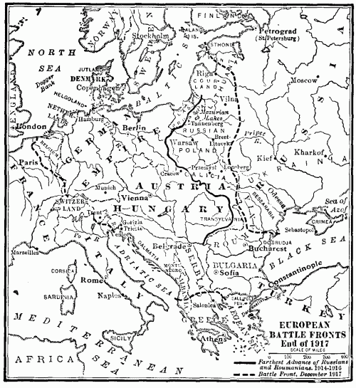 EUROPEAN BATTLE FRONTS End of 1917