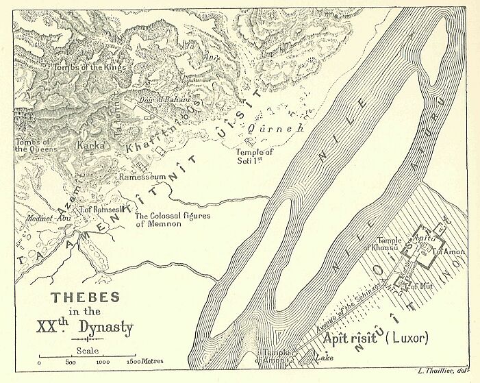 334.jpg Map: Thebes in the Xxth Dynasty 
