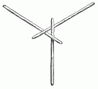 Tent frame with three poles