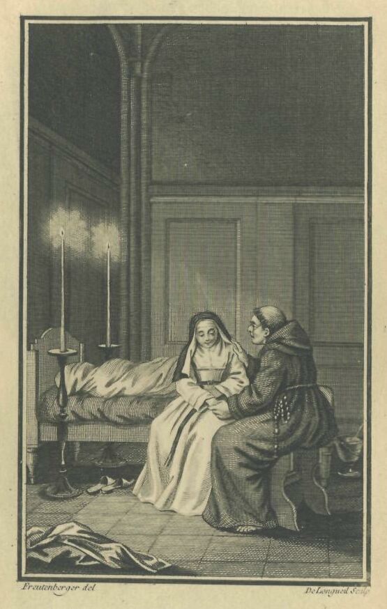 225a. The Monk Conversing With The Nun While Shrouding
A Dead Body
