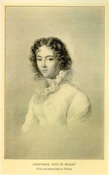 Constance, wife of Mozart.  From an engraving by Nissen.